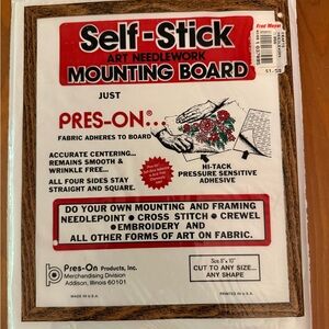 Pres-On Self-Stick Mounting Board Cross Stitch Needlepoint Embroidery 8x10 New